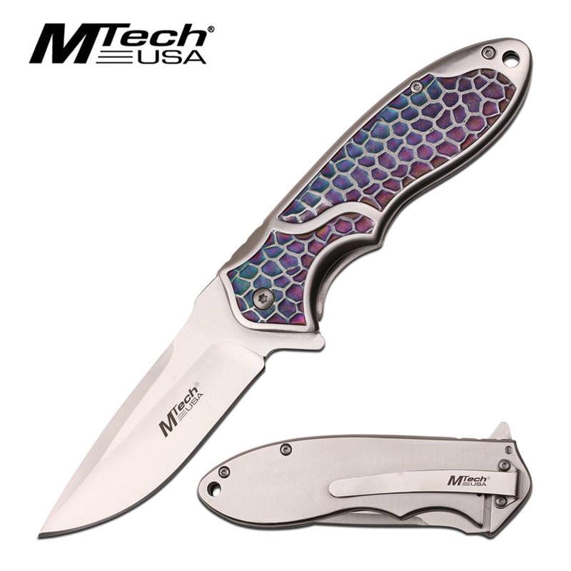 MTech USA Standard Spring Assisted Folding Pocket Knife Rainbow - Tophatter's Army Products & Self Defense Collectible Weapons - Tophatter Daily Deals